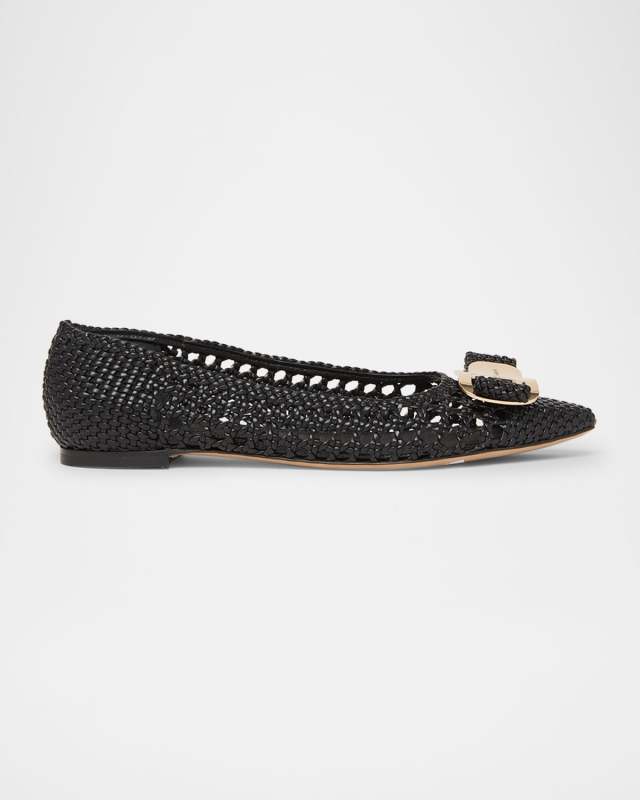 Zea Woven Buckle Ballerina Flats